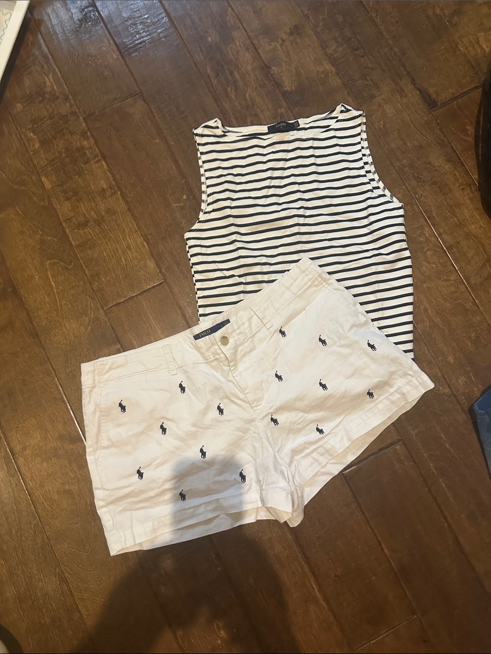 Polo by Ralph Lauren White Shorts with Navy Pony Embroidery